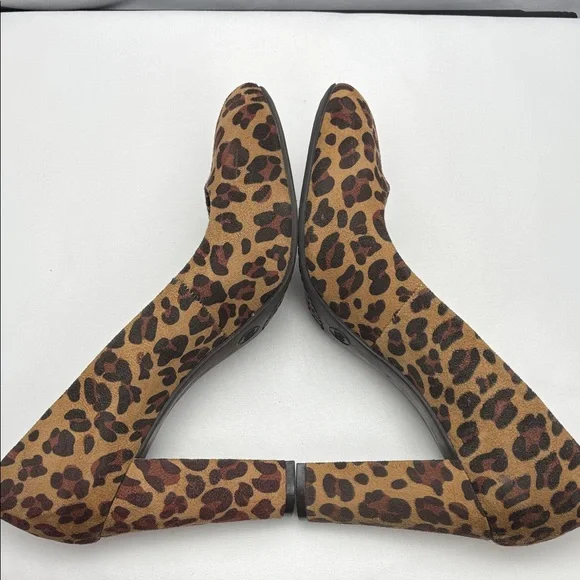 Merona Etta High Heel Women’s Sz8.5 Tan and Brown Leopard Print Chucky Heel#0252 - Picture 6 of 11
